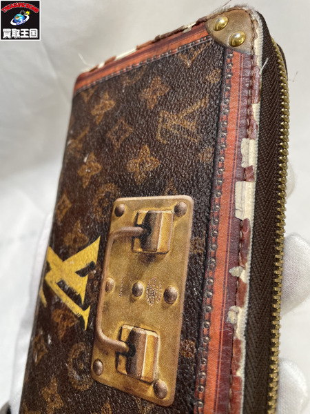 状態考慮 長財布 トランクタイム ラウンドジップウォレット