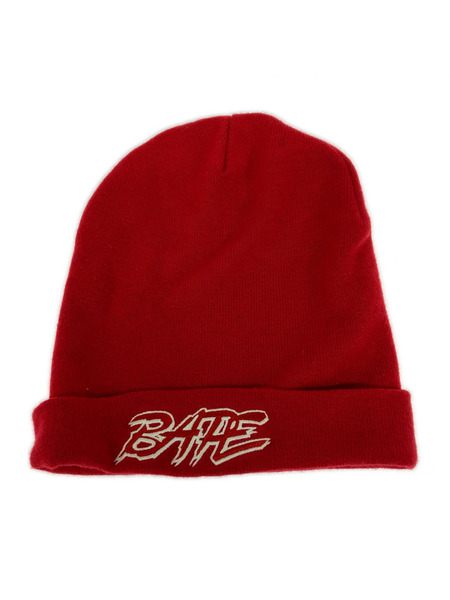 A BATHING APE ニットキャップ BAPE Motor Sport Knit Cap 赤