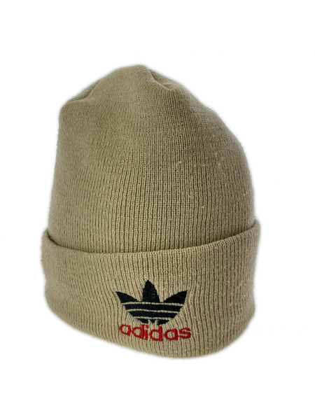 adidas ニットキャップ 90s ベージュ ロゴ