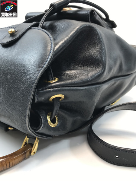 GUCCI グッチ 003.3444 バンブー リュック レザー ダークネイビー