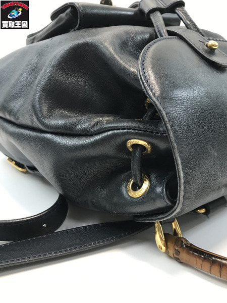 GUCCI グッチ 003.3444 バンブー リュック レザー ダークネイビー