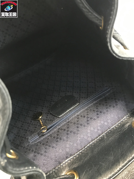 GUCCI グッチ 003.3444 バンブー リュック レザー ダークネイビー