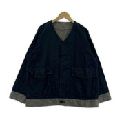 YOKO SAKAMOTO コットンリネン インディゴノーカラージャケット M