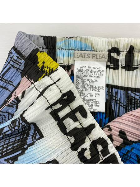 PLEATS PLEASE ロングスカート アメコミ柄 (2)