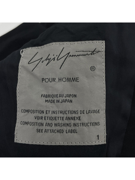 Yohji Yamamoto POUR HOMME 20AW ロングJKTプリントB 2 ブラック