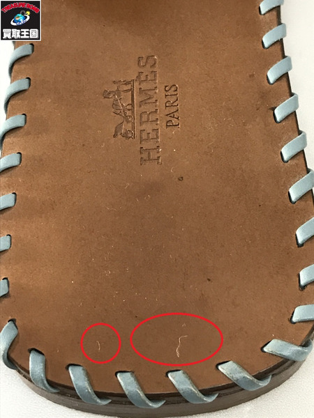 HERMES  オランレザー ライトブルー