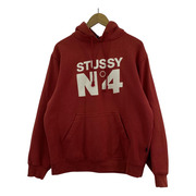 STUSSY 米国製 90s ロゴPOパーカー S