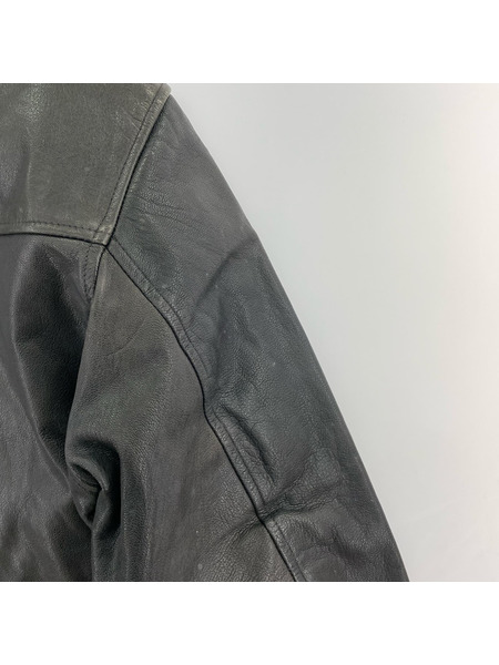 J.CREW レザージャケット シングルライダース/BLK/M