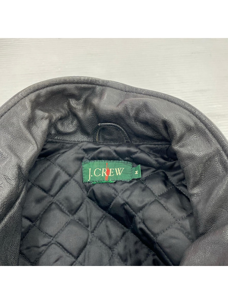 J.CREW レザージャケット シングルライダース/BLK/M