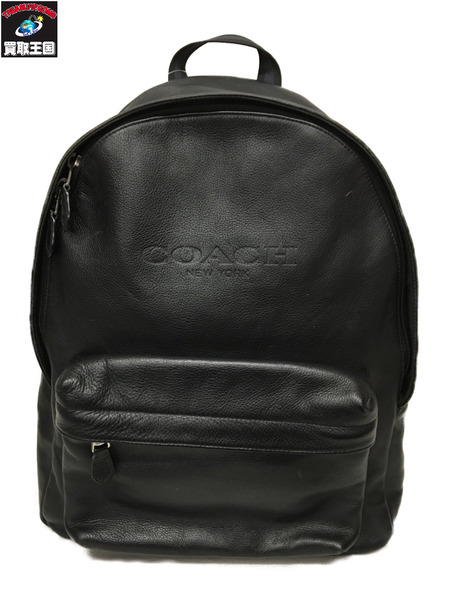 Coach 型押しロゴ オールレザーリュック ブラック