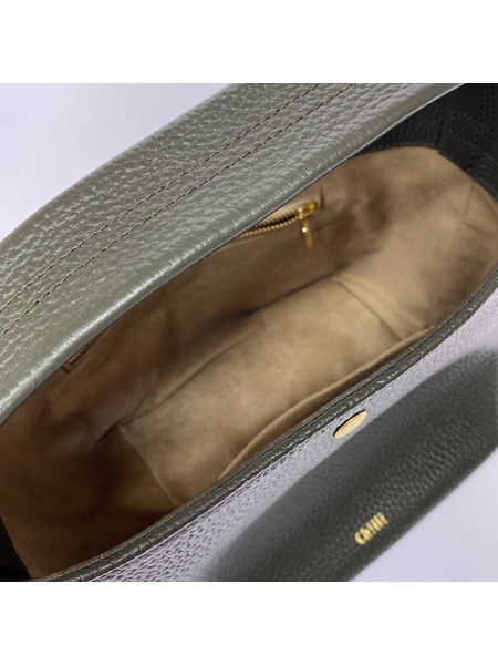 . トートバッグ Chiiibag レザーバスケット バッグ　オリーブ