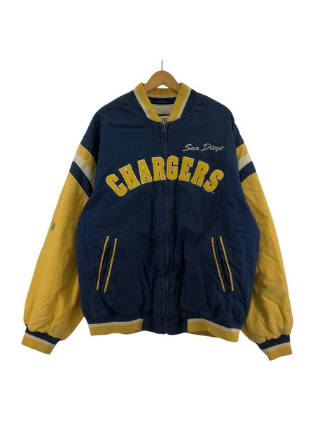 MIRAGE SAN DIEGO CHARGERS BLUE YELLOW LETTERMAN JACKET (XL)
