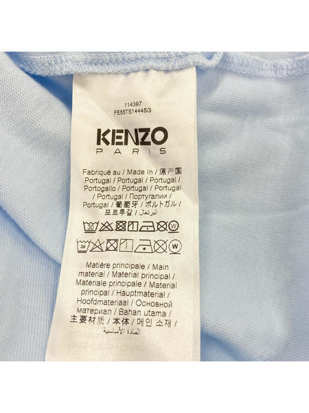 KENZO  DRAWN VARSITY EMBROIDERED  Tシャツ ブルー XS 汚レ有 FE55TS