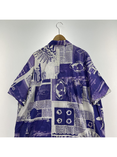 KLOKE ニュースペーパー柄シャツワンピース パ-プル