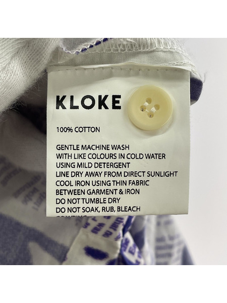 KLOKE ニュースペーパー柄シャツワンピース パ-プル