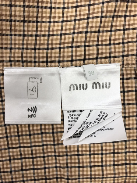 レディースラグ衣料 miumiu/チェックL/Sシャツ/BRW