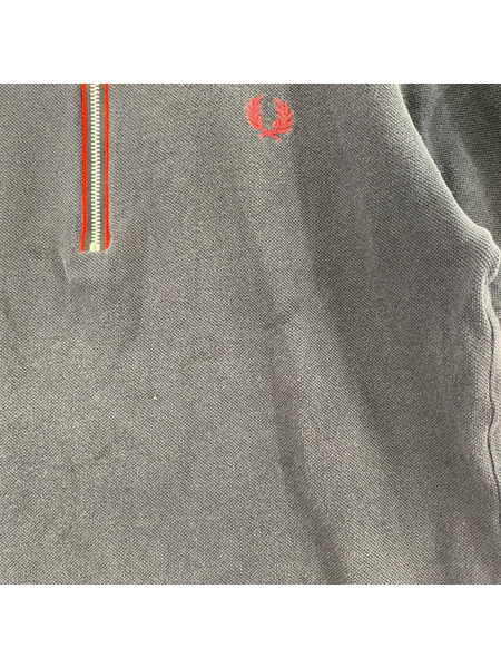 COMME des GARCONS ポロシャツ ハーフジップ 黒 (S)