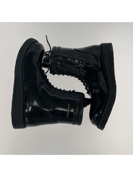 EMPORIO ARMANI レースアップ コンバットブーツ BLK (US:8)