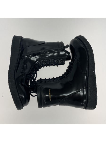 EMPORIO ARMANI レースアップ コンバットブーツ BLK (US:8)