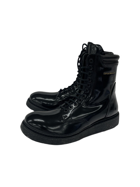 EMPORIO ARMANI レースアップ コンバットブーツ BLK (US:8)