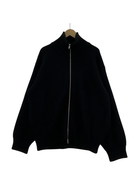 stein 23ss OVERSIZED DRIVERS KNIT ZIP JACKET (S) 黒