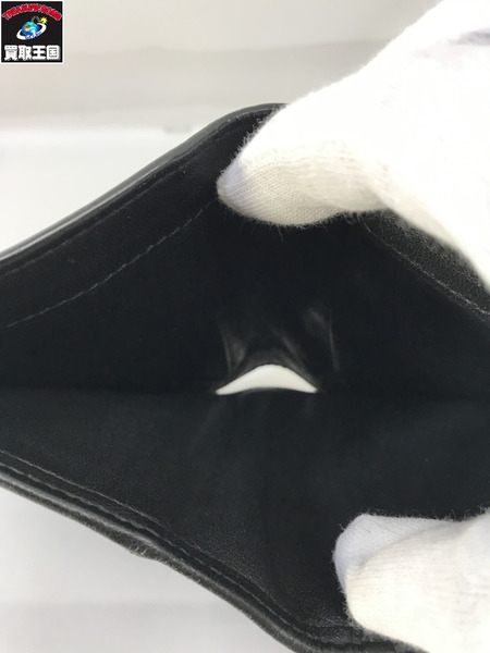Bottega Venetta コンパクトウォレット イントレチャート 二つ折り財布 黒
