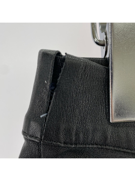 theory luxe パンツ ストレッチ シープスキン 羊皮 レザーパンツ ブラック