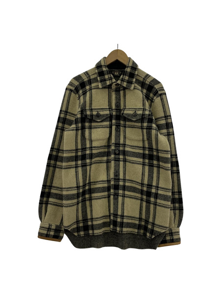 RRL チェックシャツジャケット エルボーパッチ (S) WHT