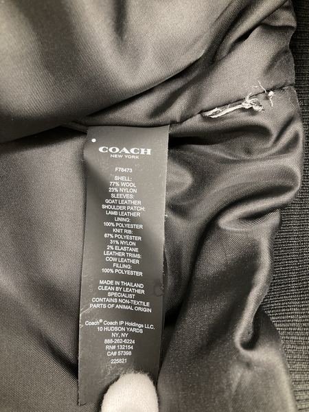 COACH レザースリーブ スタジャン