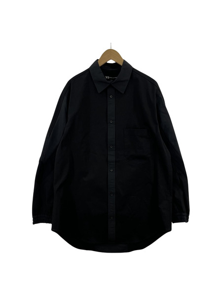 Y-3 VARSITY GABARDINE OVERSHIRT (M) ブラック FJ0469[値下]