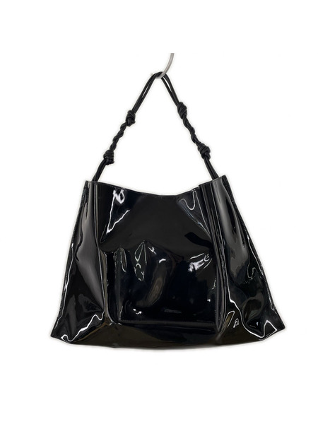 JIL SANDER トートバッグ エナメル タングルトートバッグ 黒