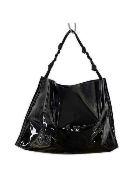 JIL SANDER トートバッグ エナメル タングルトートバッグ 黒