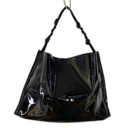JIL SANDER トートバッグ エナメル タングルトートバッグ 黒