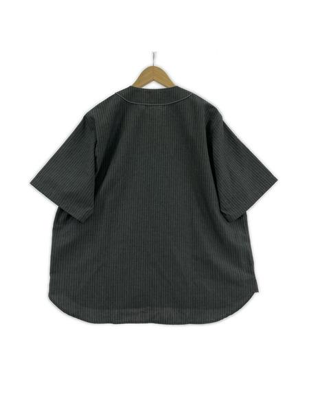 uniform experiment 半袖シャツ 24SS ピンストライプベースボールシャツ (1)
