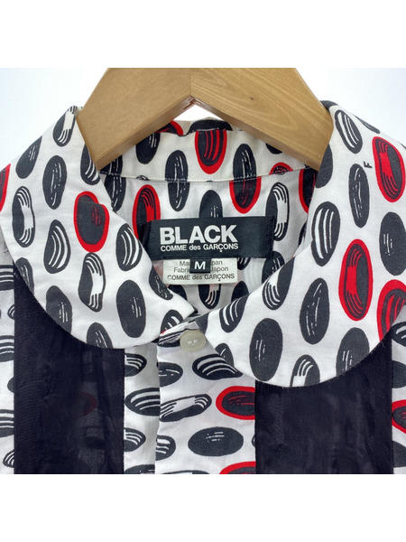 BLACK COMME des GARCONS　総柄シャツ M　1C-B016