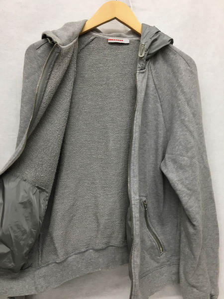 PRADA SPORTS/ナイロン切替/ジップパーカー（L)