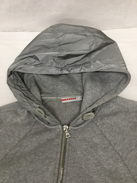 PRADA SPORTS/ナイロン切替/ジップパーカー（L)