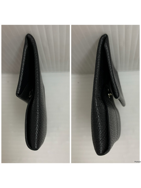 HERMES エルメス バスティア コインケース 小銭入れ コインパース ヴォーエプソン レザー ブラック 黒 シルバー金具 U刻印 