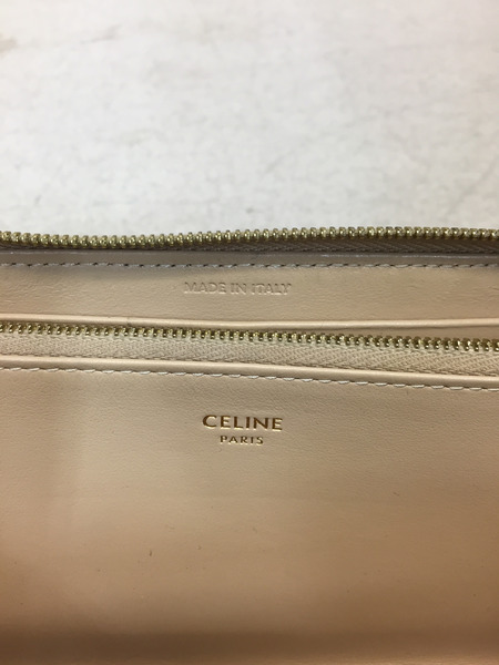 CELINE Cチャーム ラウンドジップ ロングウォレット ベージュ