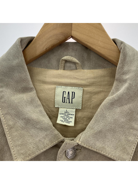 GAP スエードトラッカージャケット ベージュ L