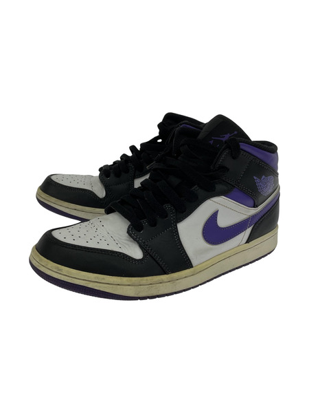 NIKE/Air Jordan 1 Mid Black/Court Purple/26cm[値下]