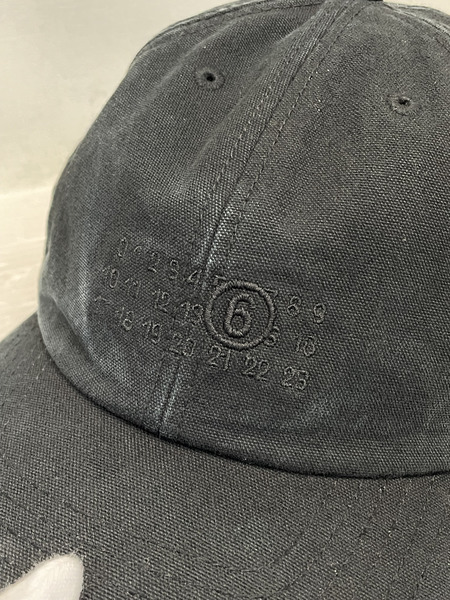 MM6 25SS ロゴ刺繍キャップ 黒 SH0TC0005-M35346