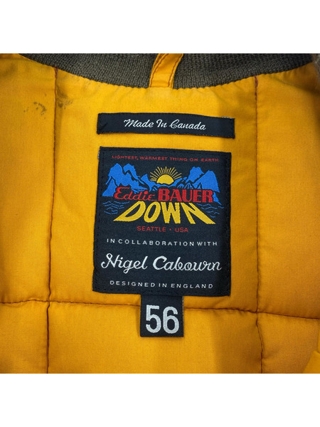 Eddie Bauer×NIGEL CABOURN 日ノ出タグ ヨーク切替ダウンベスト 56 キャメル×赤系