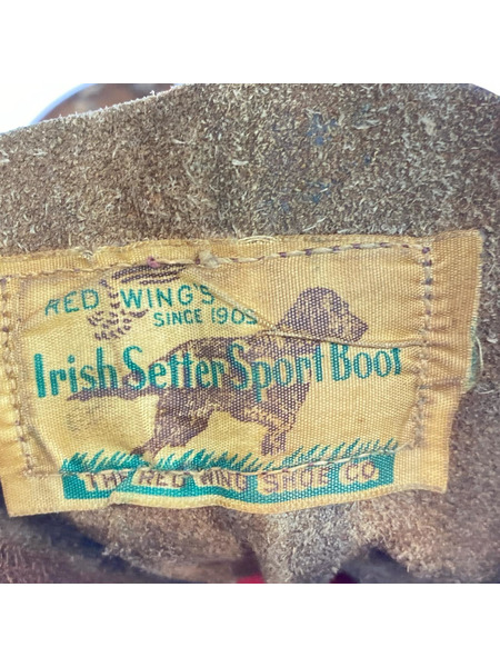 RED WING ブーツ 80s 白四角犬タグ アイリッシュセッター ロガーブーツ 茶