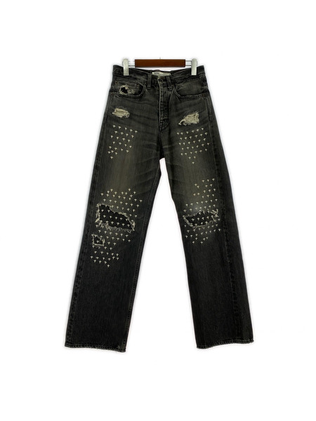 DAIRIKU デニム・ジーンズ Straight Cross Embroidery Denim Pants