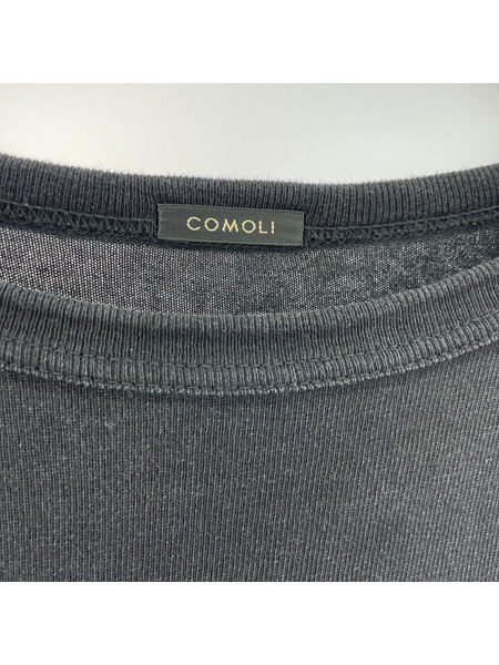 COMOLI 長袖Tシャツ・カットソー 25SS コットンジャージベースボール LSTEE 3 ブラック