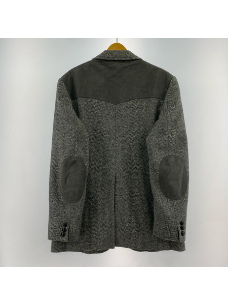 PENDLETON テーラードジャケット・ブレザー ツイード/スエード切替/グレー