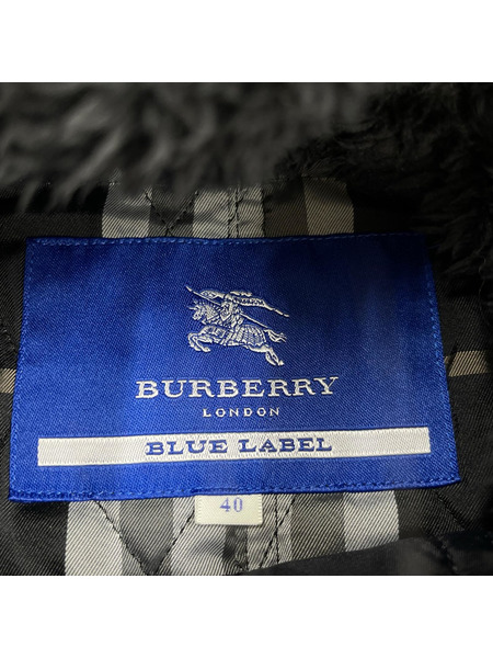 BURBERRY BLUE LABEL ソノ他 ファー付キ モッズコート 黒 40[値下]