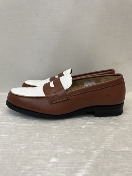 REGAL アンラインドローファー 2トーン コインローファー 24 1/2 ブラウン×ホワイト  2DL BF