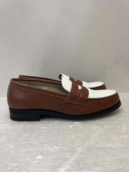 REGAL アンラインドローファー 2トーン コインローファー 24 1/2 ブラウン×ホワイト  2DL BF